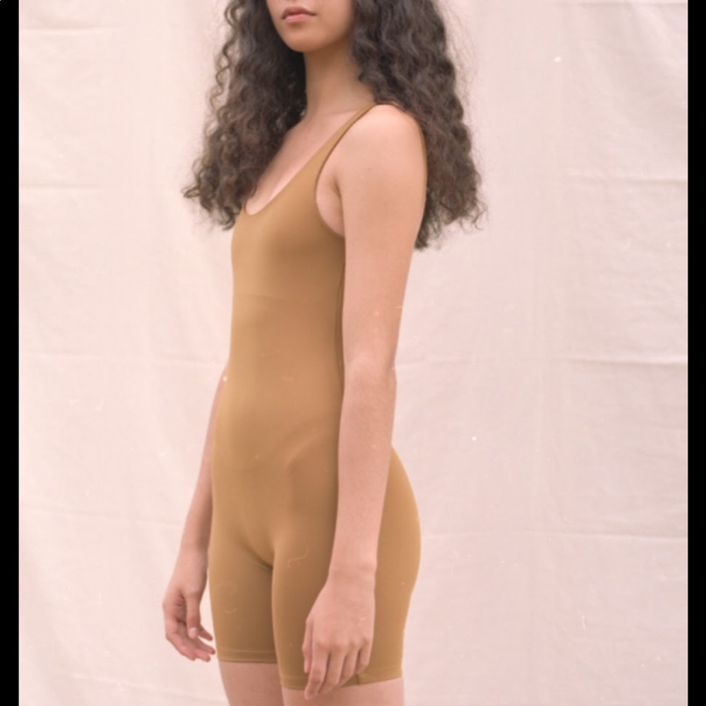 NWT Girlfriend Collective Bike One Piece Unitard in Saddle